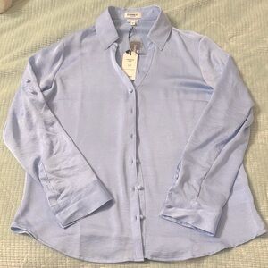 Express Women’s Light Blue Slim Portofino Shirt Size Large